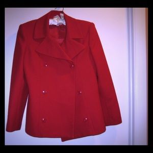 Red Wool Jacket Size 6